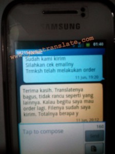 Testimoni terjemahan dari Samarinda